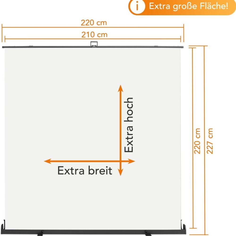 Walimex pro Roll-up Panel Hintergrund weiß 210x220 (1023210)