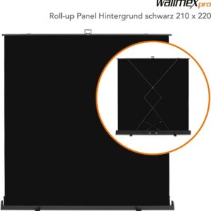 Walimex pro Roll-up Panel Hintergrund schw.210x220 (1023211)