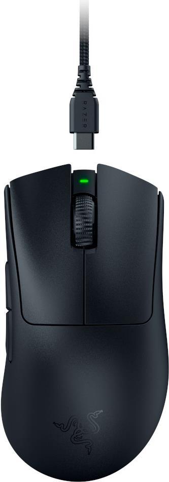 Razer DeathAdder V3 Pro - Maus - ergonomisch - Für Rechtshänder - optisch - 5 Tasten - kabellos - USB, Bluetooth - Schwarz (RZ01-04630100-R3G1)