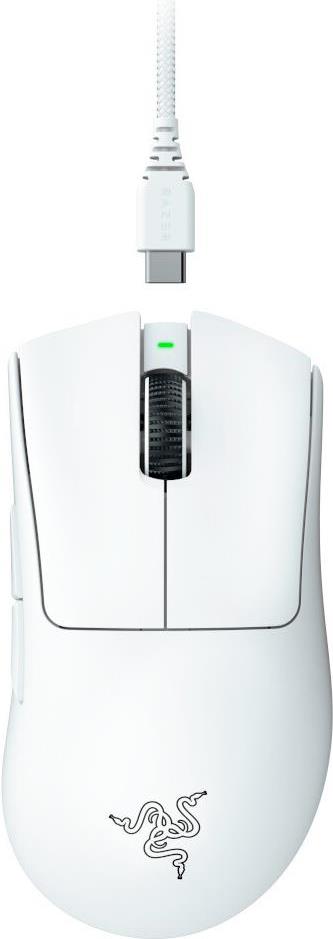 Razer DeathAdder V3 Pro - Maus - ergonomisch - Für Rechtshänder - optisch - 5 Tasten - kabellos - USB, Bluetooth - weiß (RZ01-04630200-R3G1)