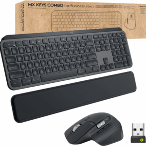 Logitech MX Keys Combo for Business § Gen 2 - Tastatur-und-Maus-Set - hinterleuchtet - kabellos - Bluetooth LE - QWERTZ - Schweiz - Graphite (920-010928)