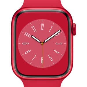 Apple Watch Series 8 (GPS + Cellular) - (PRODUCT) RED - 45 mm - Red Aluminium - intelligente Uhr mit Sportband - Flouroelastomer - rot - Bandgröße: regelmäßig - 32GB - Wi-Fi, LTE, Bluetooth, UWB - 4G - 38,8 g (MNKA3FD/A)