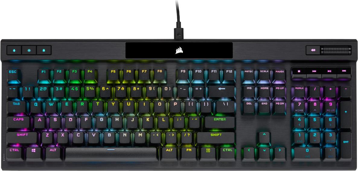 CORSAIR Gaming K70 RGB PRO - Tastatur - Hintergrundbeleuchtung - USB - Deutsch - Tastenschalter: CORSAIR OPX RGB - Schwarz