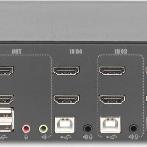 DIGITUS - KVM-/Audio-/USB-Switch - 4 x KVM port(s) - 1 lokaler Benutzer - Desktop (DS-12883)