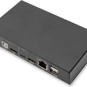DIGITUS DS-12901 - KVM-/Audio-/USB-Switch - 4K 30 Hz, USB-C/USB/HDMI-Eingang, HDMI-Ausgang, Netzwerk - Desktop (DS-12901)