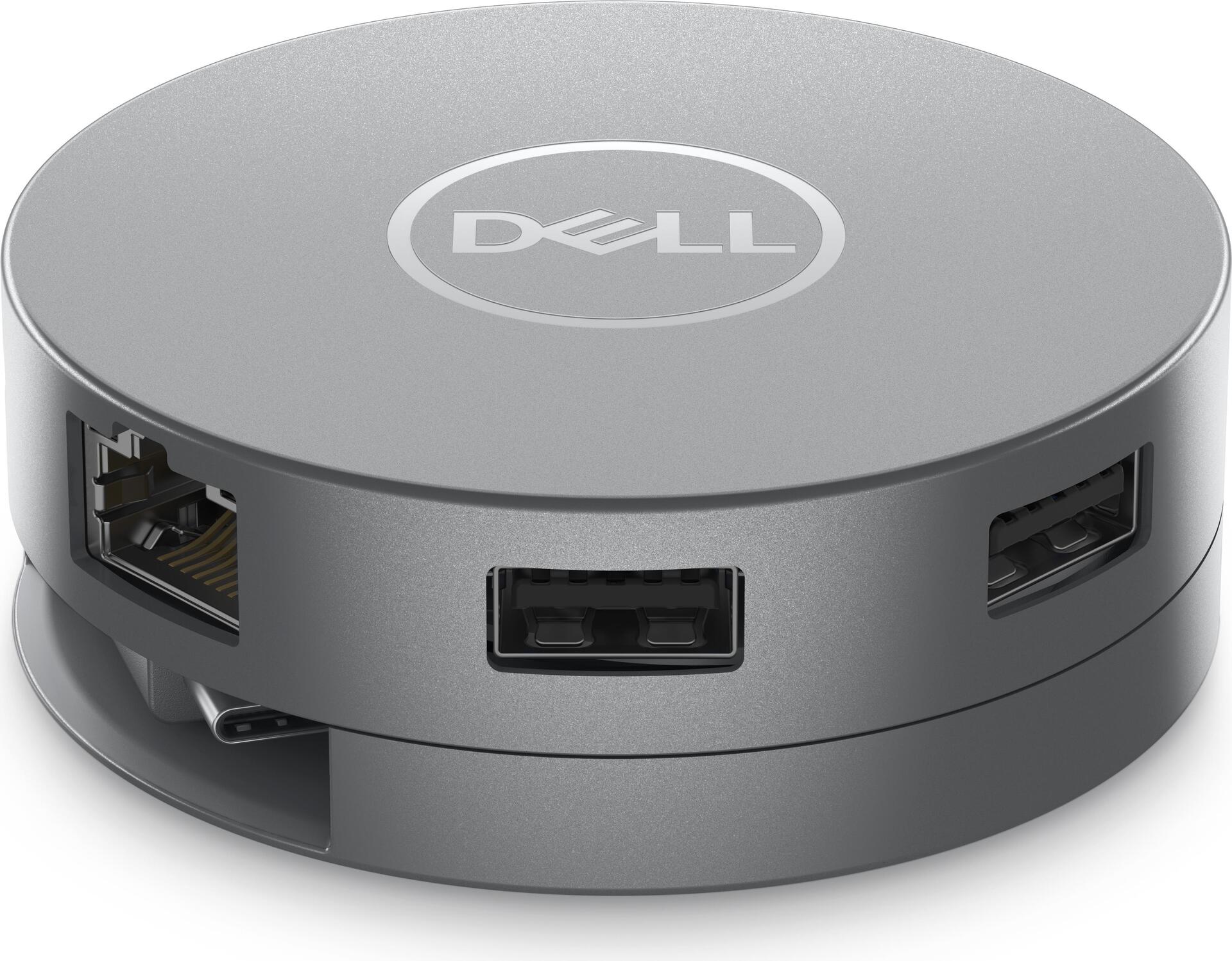 DELL 6-in-1-USB-C-Multiport-Adapter - DA305 - Kabelgebunden - USB 3.2 Gen 2 (3.1 Gen 2) Type-C - 10,100,1000 Mbit/s - Silber - 3840 x 2160 Pixel - Dell (5H1R0)