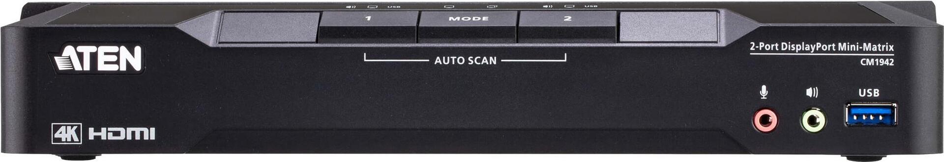 ATEN CM1942 2-Port 4K DP Dual Display Mini Matriv Boundless KVM (CM1942)