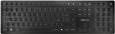 CHERRY KW 9100 SLIM - Tastatur - kabellos - 2,4 GHz, Bluetooth 4,0 - Tschechisch/Slowenisch - Tastenschalter: CHERRY SX - Schwarz, Silber (JK-9100CS-2)