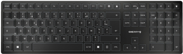 CHERRY KW 9100 SLIM - Tastatur - kabellos - 2.4 GHz, Bluetooth 4.0 - Französisch - Tastenschalter: CHERRY SX - Schwarz, Silber