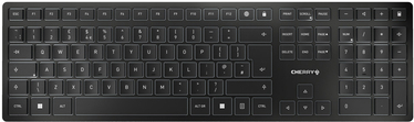 CHERRY KW 9100 SLIM - Tastatur - kabellos - 2,4 GHz, Bluetooth 4,0 - QWERTY - GB - Tastenschalter: CHERRY SX - Schwarz, Silber (JK-9100GB-2)