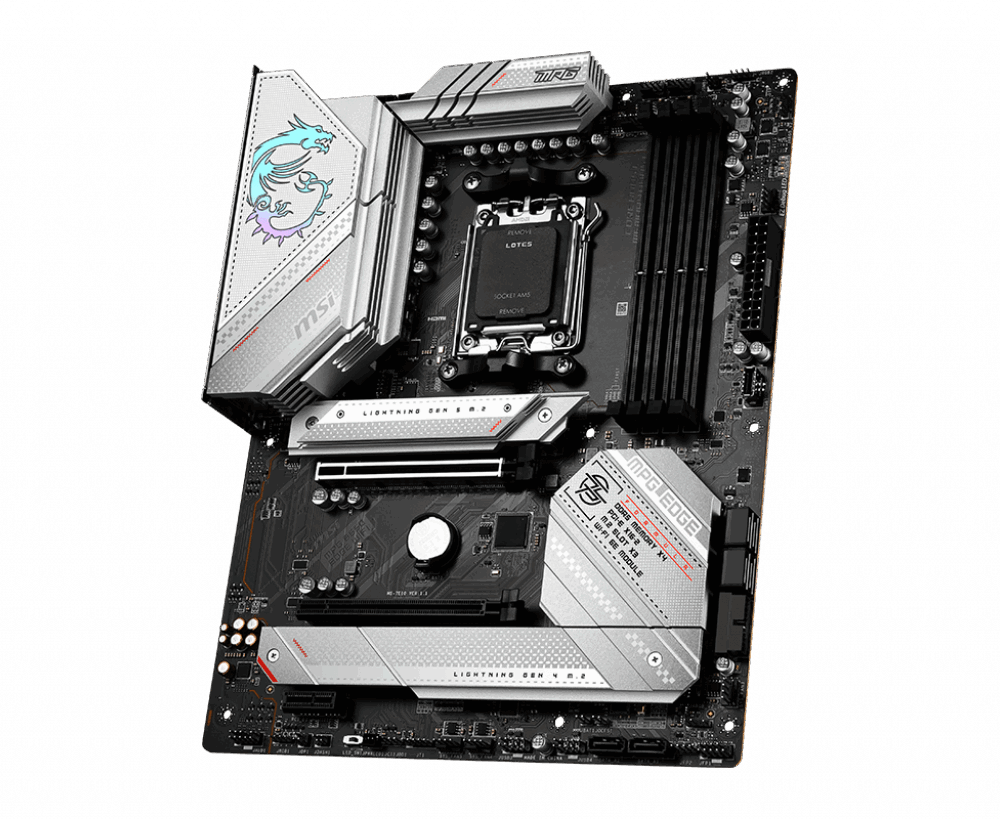 MSI MPG B650 EDGE WIFI - Motherboard - ATX - Socket AM5 - AMD B650 Chipsatz - USB 3,2 Gen 1, USB 3,2 Gen 2, USB-C Gen 2x2, USB-C 3,2 Gen2 - 2,5 Gigabit LAN, Wi-Fi, Bluetooth - Onboard-Grafik (CPU erforderlich) - HD Audio (8-Kanal) (7E10-001R)