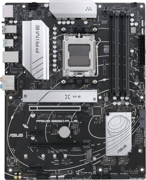 ASUS Prime B650-Plus - Motherboard - ATX - Socket AM5 - AMD B650 Chipsatz - USB-C 3,2 Gen2, USB 3,2 Gen 2, USB 3,2 Gen 1, USB-C 3,2 Gen 1 - 2,5 Gigabit LAN - Onboard-Grafik (CPU erforderlich) - HD Audio (8-Kanal) (90MB1BS0-M0EAY0)