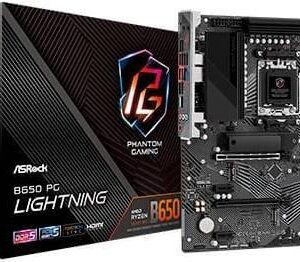 ASRock B650 PG Lightning - Motherboard - ATX - Socket AM5 - AMD B650 Chipsatz - USB 3,2 Gen 1, USB-C 3,2 Gen2, USB-C 3,2 Gen 2x2 - 2,5 Gigabit LAN - Onboard-Grafik (CPU erforderlich) - HD Audio (8-Kanal) (90-MXBK20-A0UAYZ)