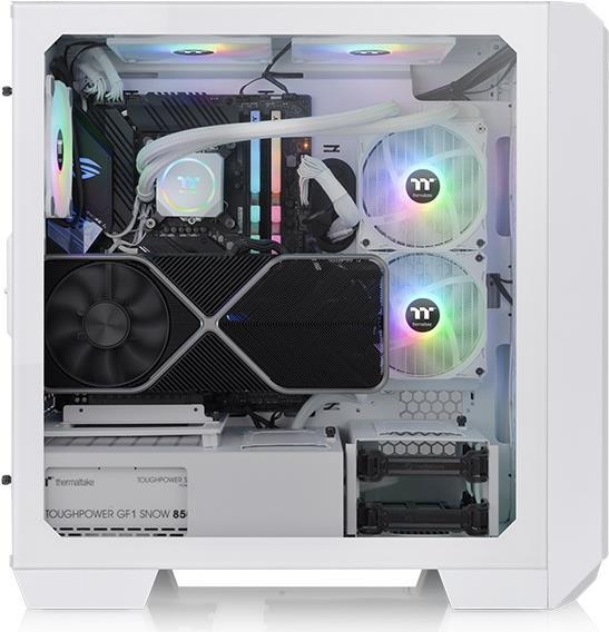 Thermaltake View 300 MX Snow - Mid tower - E-ATX - Seitenteil mit Fenster (gehärtetes Glas) - keine Spannungsversorgung (PS/2) - weiß - USB/Audio