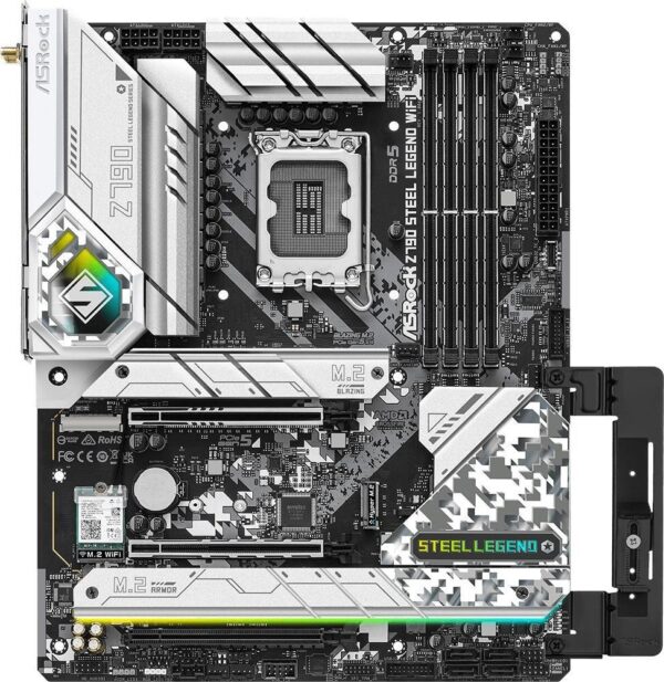 ASRock Z790 Steel Legend WiFi - Motherboard - ATX - LGA1700-Sockel - Z790 Chipsatz - USB 3,2 Gen 1, USB 3,2 Gen 2, USB-C 3,2 Gen2, USB-C 3,2 Gen 2x2 - Bluetooth, 2,5 Gigabit LAN, Wi-Fi 6 - Onboard-Grafik (CPU erforderlich) - HD Audio (8-Kanal) (90-MXBKD0-A0UAYZ)