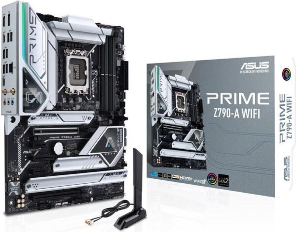 ASUS Prime Z790-A WIFI - Motherboard - ATX - LGA1700-Sockel - Z790 Chipsatz - USB-C 3,2 Gen 2x2, USB-C 3,2 Gen2, USB 3,2 Gen 1, USB 3,2 Gen 2 - 2,5 Gigabit LAN, Wi-Fi 6, Bluetooth - Onboard-Grafik (CPU erforderlich) - HD Audio (8-Kanal) (90MB1CS0-M1EAY0)