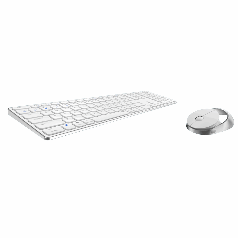 Rapoo 9850M Tastatur Maus enthalten RF Wireless + Bluetooth QWERTZ Deutsch Weiß (00215385)