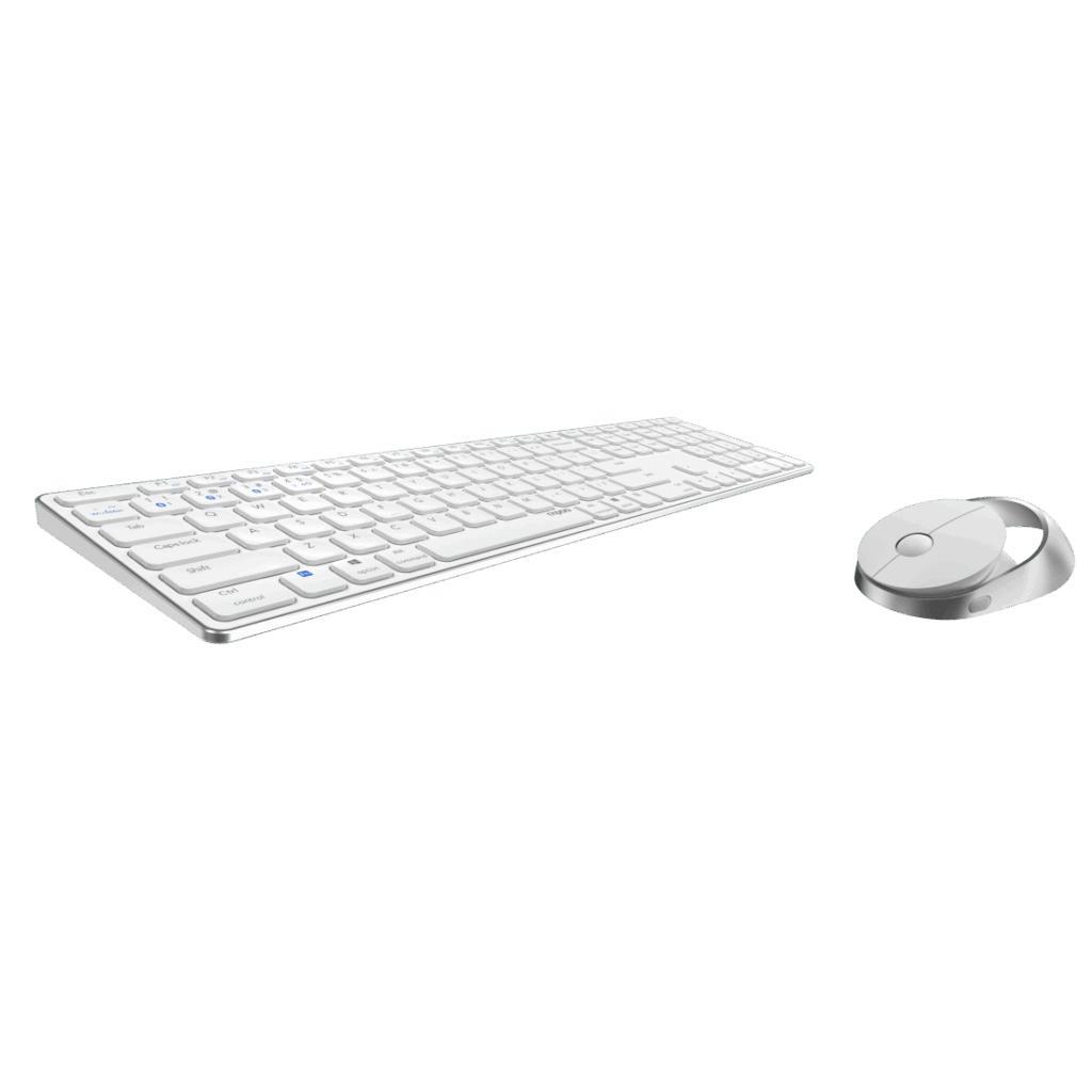 Rapoo 9850M Tastatur Maus enthalten RF Wireless + Bluetooth QWERTZ Deutsch Weiß (00215385)