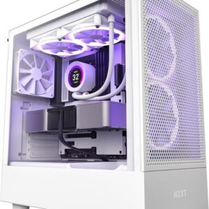 NZXT H series H5 Flow - Mid tower - E-ATX - Seitenteil mit Fenster (gehärtetes Glas) - keine Spannungsversorgung - weiß - USB/Audio (CC-H51FW-01)