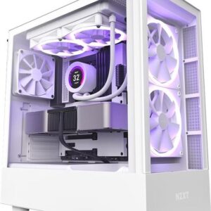 NZXT H series H5 Elite - Mid tower - E-ATX - Seitenteil mit Fenster (gehärtetes Glas) - keine Spannungsversorgung - weiß - USB/Audio (CC-H51EW-01)