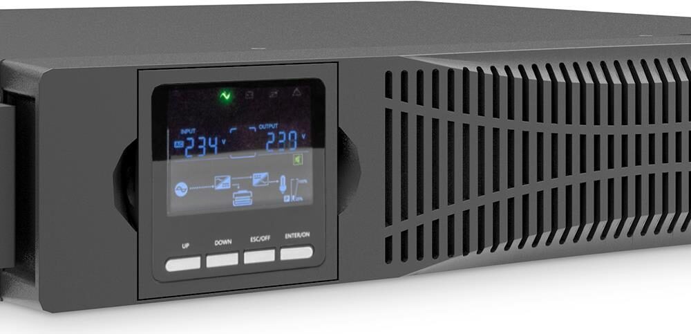 DIGITUS - USV (in Rack montierbar/extern) - online - Wechselstrom 208/220/230/240 V - 2000 Watt - 2000 VA - 1-phasig - RS-232, USB - Ausgangsanschlüsse: 8 - 2U - 48,3 cm (19") - 1,8m Schnur (DN-170095)