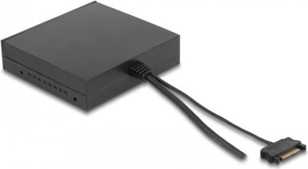 Delock - Anschlüsse am vorderen Bedienfeld des Speicherschachts - USB 3,2 Gen 2 Type-C x 2, USB 3,2 Gen 2 Type-A x 2 - Schwarz (64057)