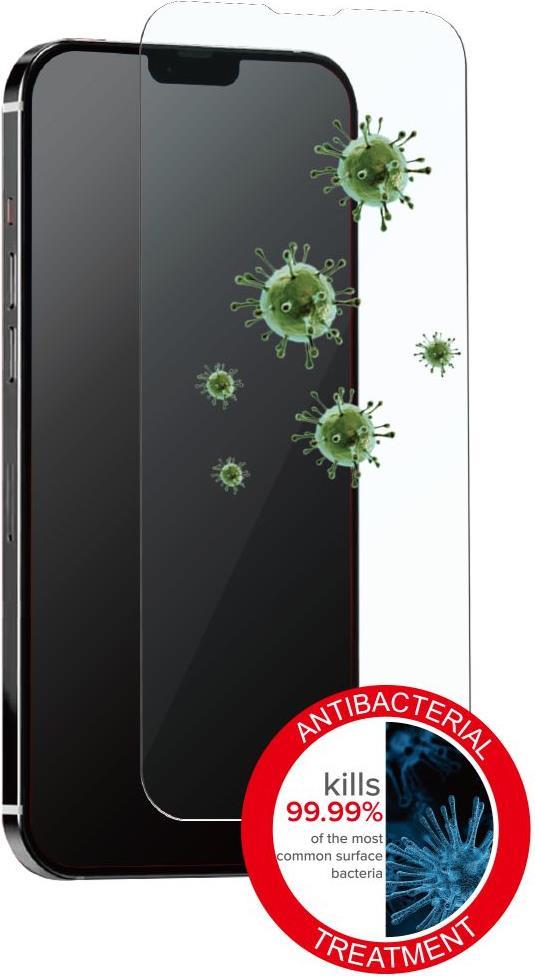 eSTUFF Titan Shield Antibacterial Glass Screen Protector for iPhone 13 mini. Displayschutzart: Klare Bildschirmschutzfolie, Markenkompatibilität: Apple, Kompatibilität: iPhone 13 mini, Schutzfunktion: Antibakteriell, Kratzresistent. Produktfarbe: Transparent. Menge pro Packung: 25 Stück(e) (ES501301-25BULK)
