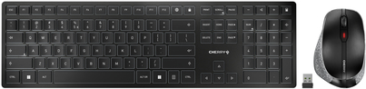 CHERRY DW 9500 SLIM - Tastatur-und-Maus-Set - kabellos - 2,4 GHz, Bluetooth 4,0 - Tschechisch/Slowakish - Tastenschalter: CHERRY SX - Grau, Schwarz - plastikfreie Verpackung (JD-9500CS-2)
