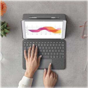 Logitech Combo Touch Detachable Keyboard Case for iPad (10th gen) - Tastatur und Foliohülle - mit Trackpad - hintergrundbeleuchtet - Apple Smart connector - QWERTY - US International - Oxford Gray - für Apple 10.2"  iPad Wi-Fi, 10.5"  iPad Pro Wi-Fi, 10.9"  iPad Wi-Fi, iPad Air Wi-Fi
