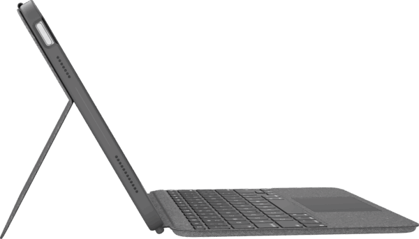 Logitech Combo Touch - Tastatur und Foliohülle - mit Trackpad - hintergrundbeleuchtet - Apple Smart connector - QWERTY - GB - Oxford Gray (920-011441)
