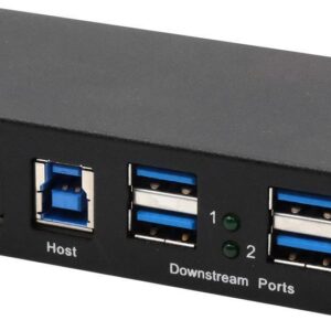 EXSYS EX-11244HMS Schnittstellen-Hub USB 3.2 Gen 1 (3.1 Gen 1) Type-B 5000 Mbit/s Schwarz (EX-11244HMS)