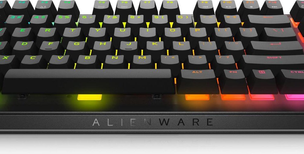Dell Alienware AW420K - Tastatur - Ohne Zehnertastatur - hintergrundbeleuchtet - USB - Tastenschalter: CHERRY MX Red - Dark Side of the Moon - retail - Box (AW420K-B-WW)