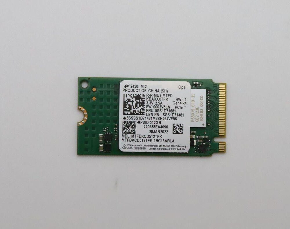 Lenovo SSD 512GB M.2 2242 PCIe4x4 Mic OP (5SS1D71681)