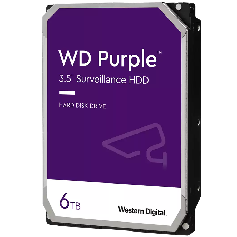WD Purple WD64PURZ - Festplatte - 6TB - Überwachung - intern - 3.5" (8,9 cm) - SATA 6Gb/s - 5400 U/min - Puffer: 256MB (WD64PURZ)