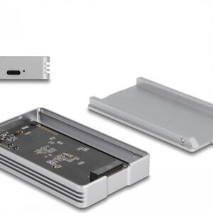 Delock - Speichergehäuse - M.2 - M.2 NVMe Card - Thunderbolt 3, Thunderbolt 4, USB4 - Silber (42018)