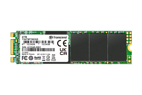 Transcend 830S - SSD - 4TB - intern - M.2 2242/2280 (M.2 2242/2280) - SATA 6Gb/s - integrierter Kühlkörper (TS4TMTS830S)