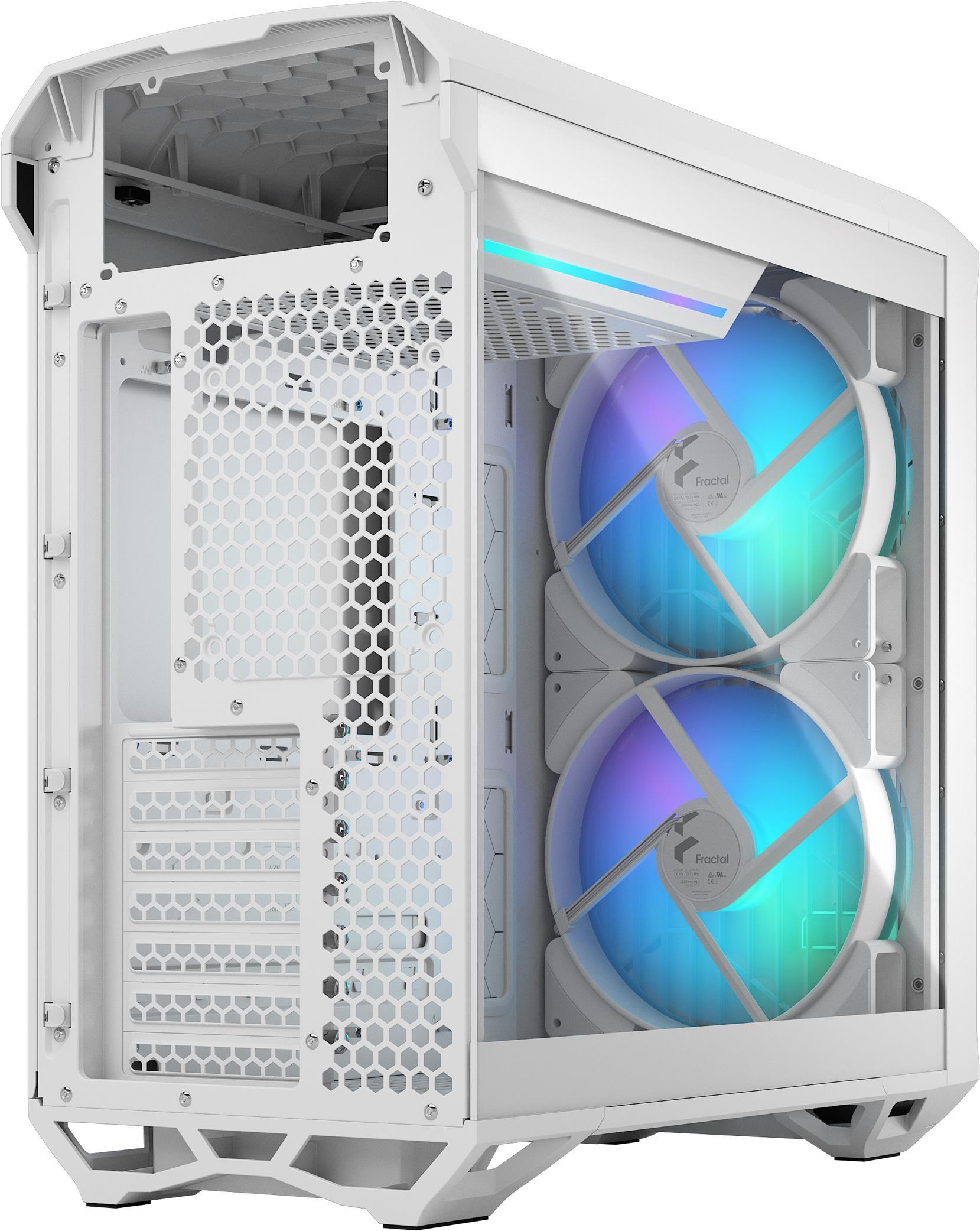 Fractal Design Torrent Compact - Tower - E-ATX - Seitenteil mit Fenster (gehärtetes Glas) - keine Spannungsversorgung (ATX) - White RGB Clear Tint - USB/Audio