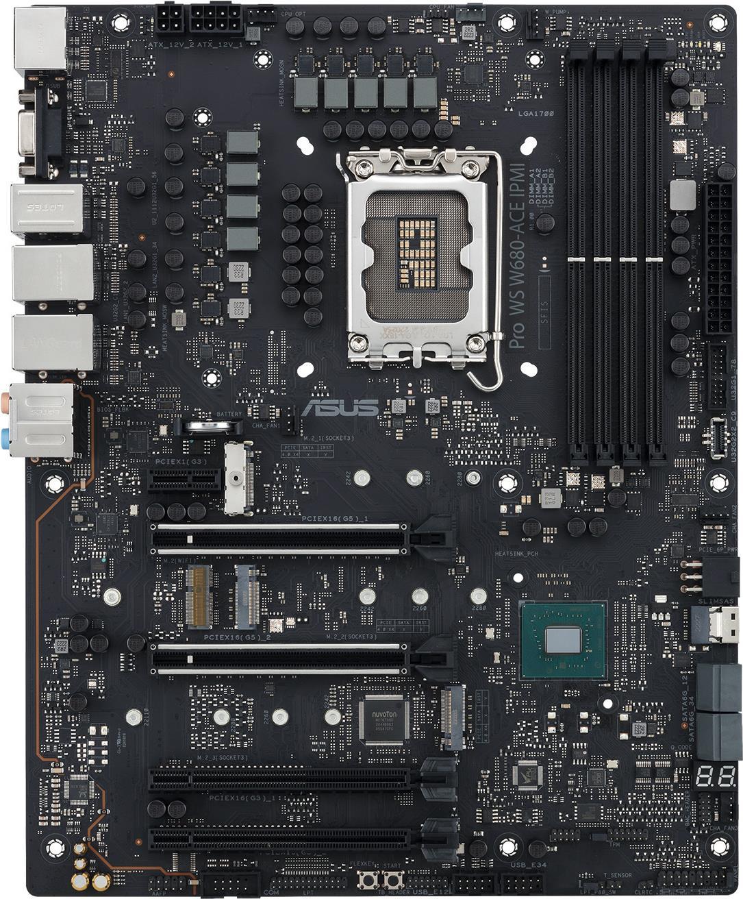 ASUS PRO WS W680-ACE IPMI - Intel - LGA 1700 - Intel® Celeron® - Intel® Core™ i5 - Intel® Core™ i7 - Intel® Core™ i9 - Intel® Pentium® Gold - LGA 1700 - DDR5-SDRAM - 128 GB (90MB1DN0-M0EAY0)