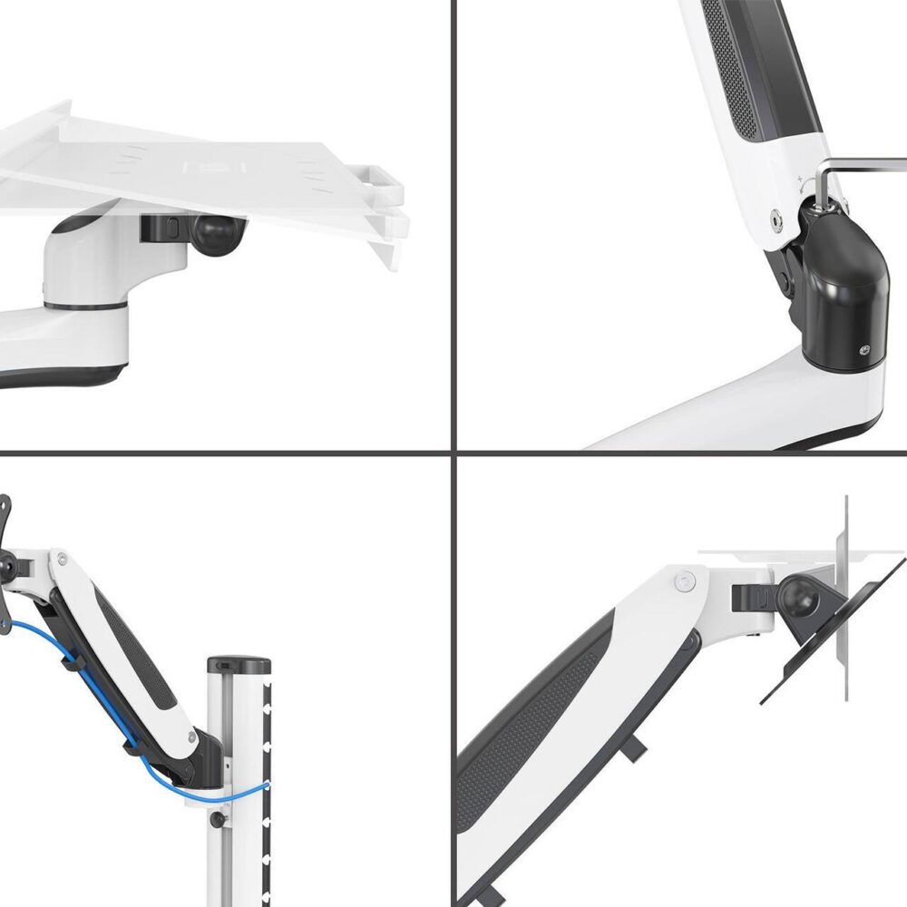 Digitus Arbeitsplatz (Monitor - Tastatur - Maus) Wandmontage - 81,3 cm (32" ) - 8 kg - 100 x 100 mm - Höhenverstellung - 4,05 kg - Schwarz - Weiß (DA-90451)