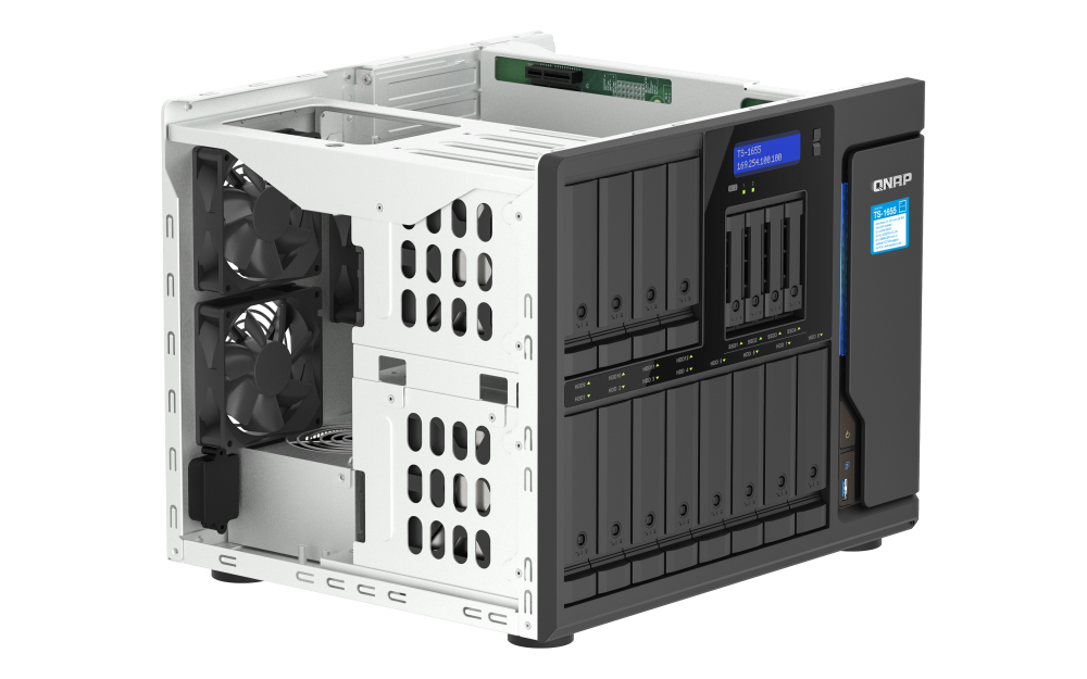 QNAP TS-1655 - NAS-Server - 16 Schächte - SATA 6Gb/s - RAID 0, 1, 5, 6, 10, 50, JBOD, 60 - RAM 8 GB - 2.5 Gigabit Ethernet - iSCSI Support