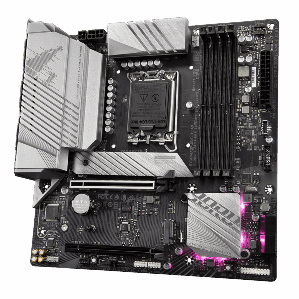 GIGABYTE AORUS B760M ELITE AX - Motherboard - micro ATX - LGA1700-Sockel - B760 Chipsatz - USB-C Gen 2x2, USB 3,2 Gen 2, USB 3,2 Gen 1, USB-C 3,2 Gen2 - 2,5 Gigabit LAN, Wi-Fi 6E, Bluetooth - Onboard-Grafik (CPU erforderlich) - HD Audio (8-Kanal) (B760M AORUS ELITE AX)