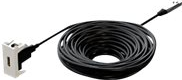 Kindermann Konnect flex 45 click - Highspeed - HDMI-Kabel mit Ethernet - HDMI weiblich Paneel montierbar zu mikro HDMI männlich gerade - 20,0m - Hybrid Kupfer/Kohlefaser - Active Optical Cable (AOC), Support von 4K 60 Hz (7464000720)