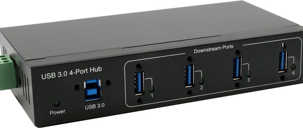 USB 3.2 HUB 4-Port Gen1 inkl.USB Kab inkl.USB-Kabel,DIN-Rail-Kit,VIA Chip (EX-11224HMVS)