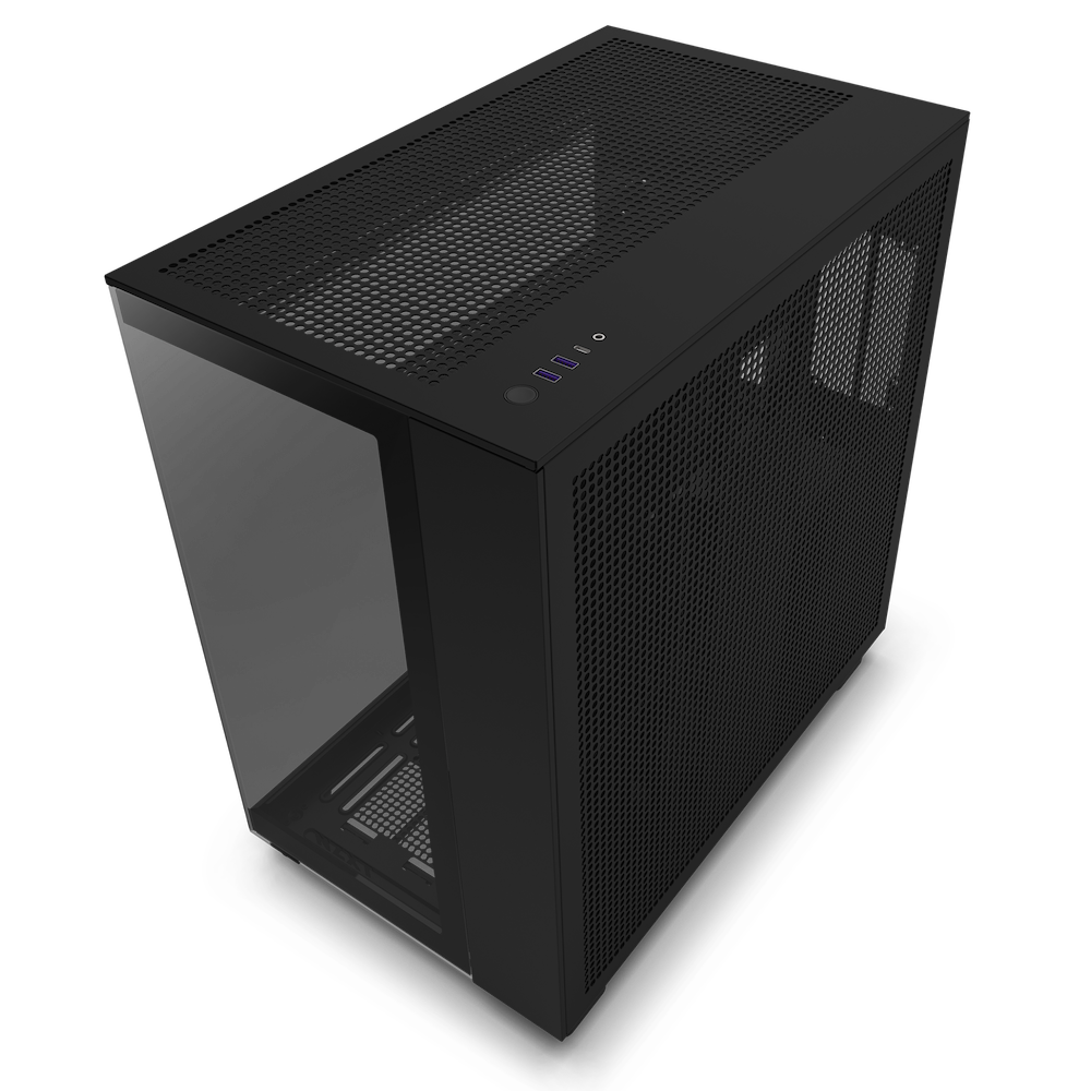 NZXT H9 All Black - Midi Tower - PC - Schwarz - ATX - micro ATX - Mini-ITX - Stahl - Gehärtetes Glas - 16,5 cm (CM-H91FB-01)