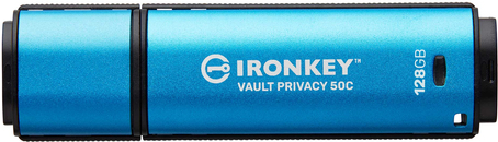 Kingston IronKey Vault Privacy 50 Series - USB-Flash-Laufwerk - verschlüsselt - 128GB - USB-C 3,2 Gen 1 - TAA-konform (IKVP50C/128GB)