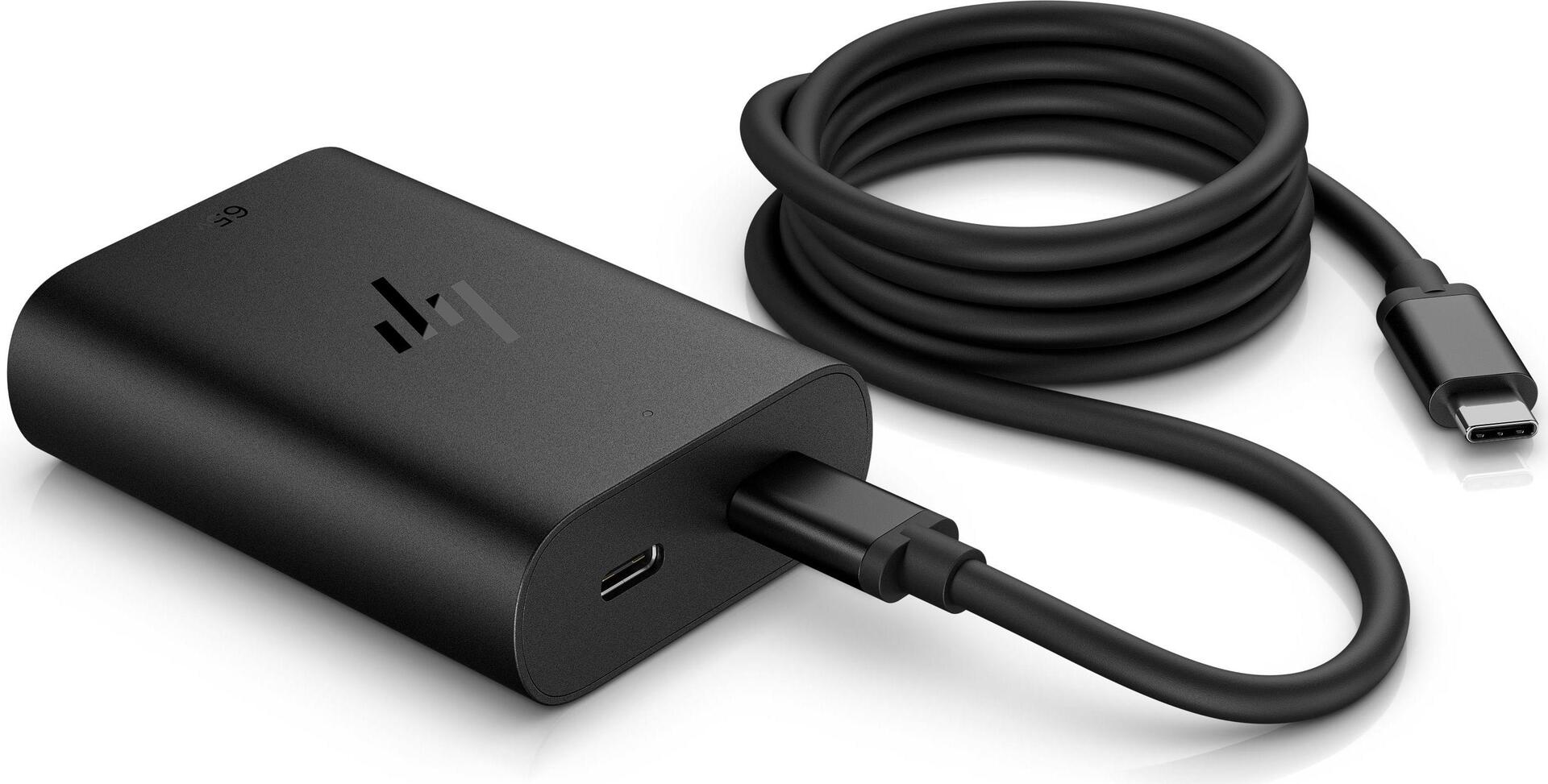 HP 65 W GaN USB-C-Laptop-Ladegerät - Notebook - Indoor - 5,9,12,15,20 V - Schwarz - 10 - 95% - 1 m (600Q8AA#ABB)