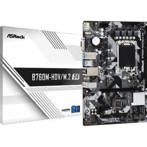 ASRock B760M-HDV/M.2 D4 - Motherboard - micro ATX - LGA1700-Sockel - B760 Chipsatz - USB 3,2 Gen 1, USB-C 3,2 Gen 1 - Gigabit LAN - Onboard-Grafik (CPU erforderlich) - HD Audio (8-Kanal) (90-MXBL40-A0UAYZ)