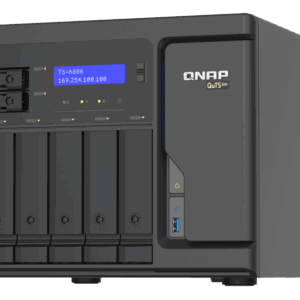 QNAP TS-h886 NAS Tower Eingebauter Ethernet-Anschluss Schwarz D-1602 (TS-H886-D1602-8G)