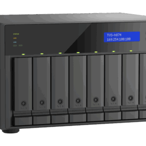 QNAP TVS-h874X NAS Tower Eingebauter Ethernet-Anschluss Schwarz (TVS-H874X-I9-64G)