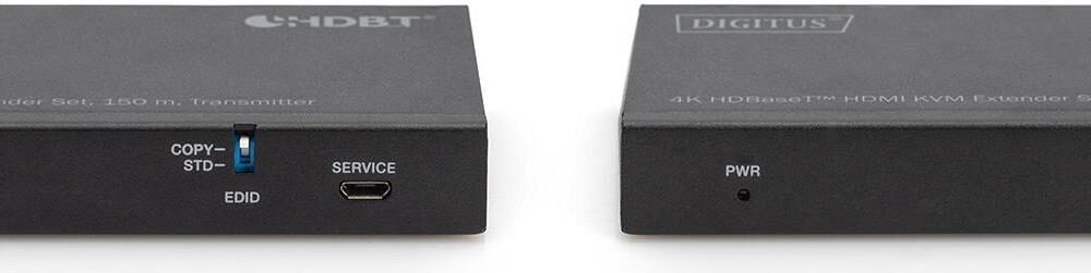 Digitus 4K HDBaseT™ HDMI KVM Extender Set - 150 m - Sender und Empfänger - Kabelgebunden - 150 m - Cat6a -Cat.7 Rohkabel - Cat8 - 60 Hz - Schwarz (DS-55526)